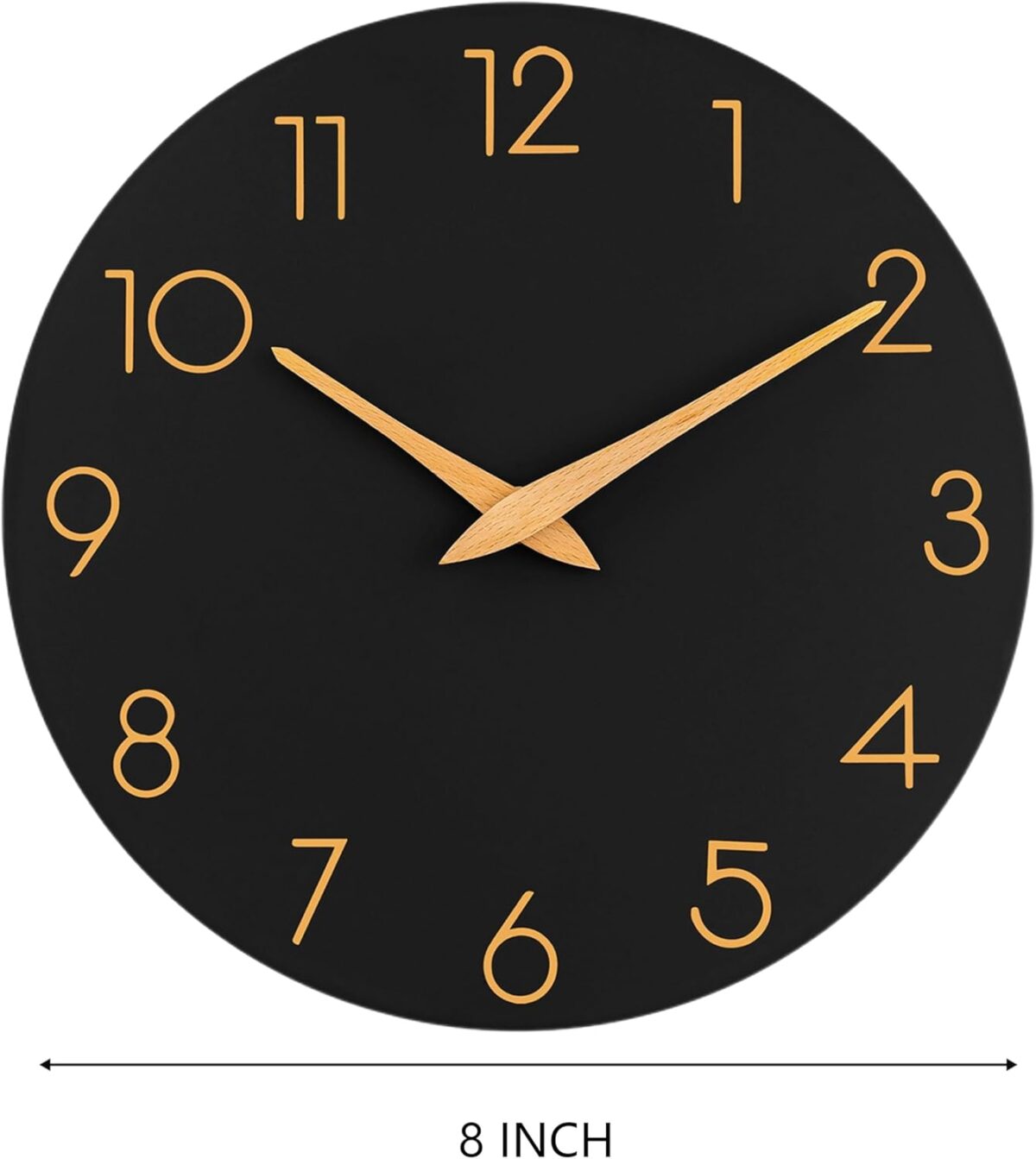 AKCISOT Wall Clock Modern Wall Clocks Battery Operated, Silent Non Ticking Clock Decorative for Kitchen, Bathroom, Bedroom (Black Gold) - Image 9