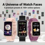 Fitness Trackers, 1.47 Inch Smartwatch, Touchscreen Activity Tracker with Thin Smartband Design, 5ATM Waterproof Fitness Watch Blood Oxygen Heart Rate Monitor for Android/iOS (Pink) - Image 8