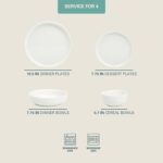 Gibson Home Oslo Porcelain Chip and Scratch Resistant Dinnerware Set, Service for 4 (16pcs), Ceramic Plates and Bowls Dishes Sets, White - Microwave and Dishwasher Safe - Image 3