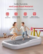 QPAU Inflatable Toddler Travel Bed with Tent, Baby Crib Tent, Portable Kids Air Mattress with Safety Bumpers, Ideal for Home, Grandma's, Camping, Traveling -Includes Fast Electric Pump - Image 4