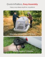 QPAU Inflatable Toddler Travel Bed with Tent, Baby Crib Tent, Portable Kids Air Mattress with Safety Bumpers, Ideal for Home, Grandma's, Camping, Traveling -Includes Fast Electric Pump - Image 6