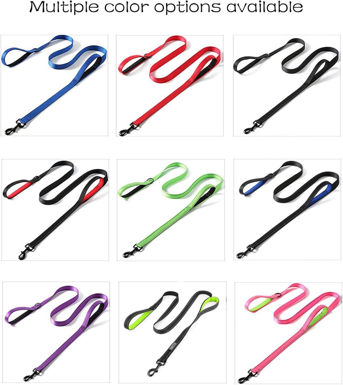 Heavy Duty Dog Leash - 2 Handles by Padded Traffic Handle for Extra Control, 6foot Long - Perfect for Medium to Large Dogs (6 ft, Black) - Image 7