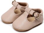 HONGTEYA Infant Baby Girls Mary Jane Flats Non Slip for Toddler First Walkers Soft Sole PU Leather Crib Shoes Sneaker Wedding Party Christmas Princess Dress Shoes Baby Moccasins Girls - Image 3