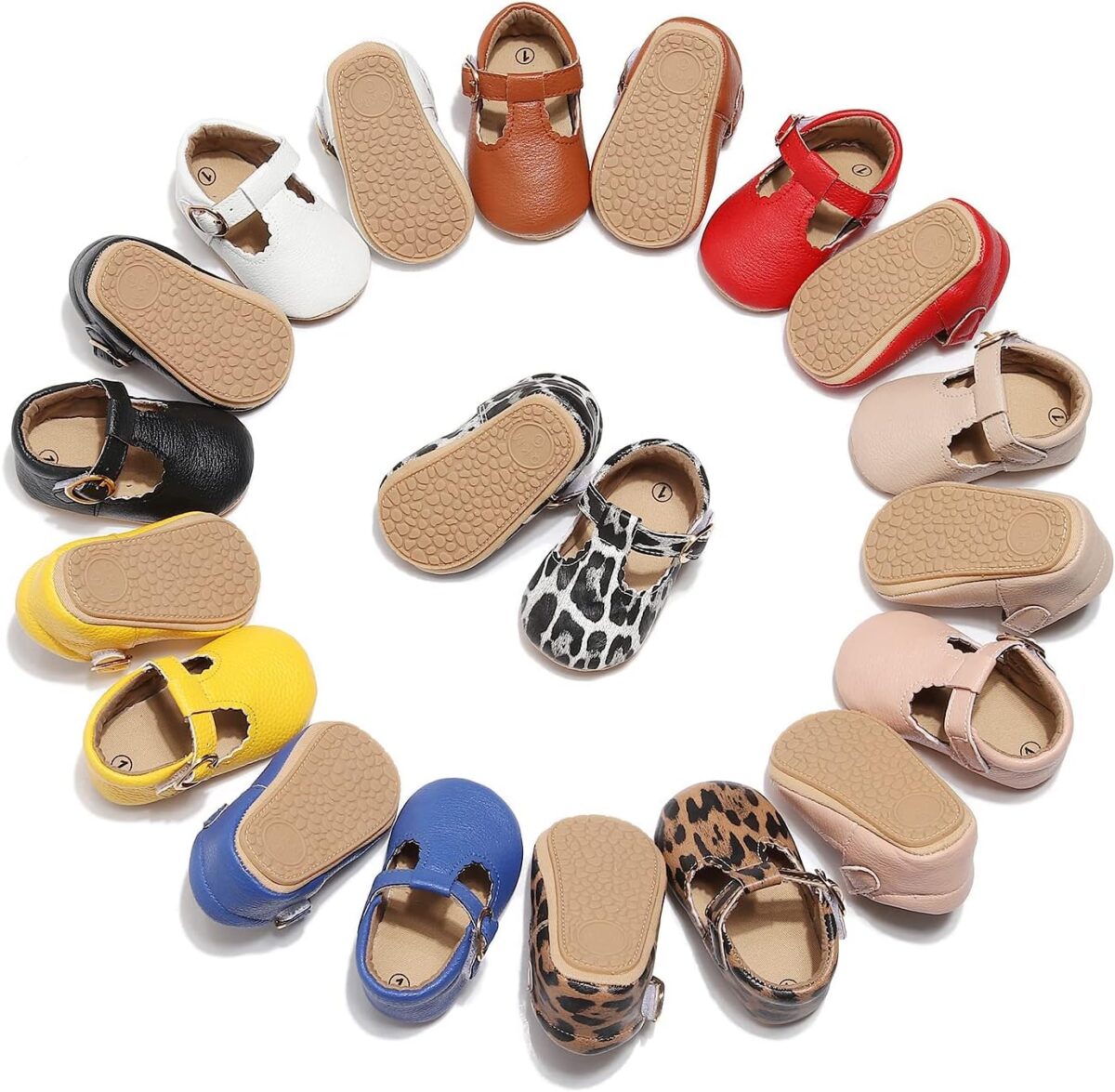 HONGTEYA Infant Baby Girls Mary Jane Flats Non Slip for Toddler First Walkers Soft Sole PU Leather Crib Shoes Sneaker Wedding Party Christmas Princess Dress Shoes Baby Moccasins Girls - Image 6