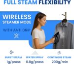 Xabitat Luxury Cordless Iron | 1500W Steam Iron | Anti Drip | Thermal Protection Technology | Nonstick Ceramic Soleplate | 2-in-1 Cord/Cordless | Adjustable & Vertical Steam Controller | Auto Shut-Off - Image 6