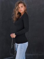 AUTOMET Womens Long Sleeve Shirts Square Neck Tops Ribbed Knit Basic Teen Girls Crop Tops Fall Outfits Fashion Clothes 2025 - Image 4