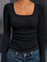 AUTOMET Womens Long Sleeve Shirts Square Neck Tops Ribbed Knit Basic Teen Girls Crop Tops Fall Outfits Fashion Clothes 2025 - Image 7