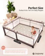 Baby Play Mat 79x 71 Inch, Extra Large Foldable Play Mats for Babies and Toddlers, Waterproof & Anti-Slip Portable Baby Floor Mat for Tummy Time, Non Toxic Foam Play Mat for Floor Travel Bag - Image 7