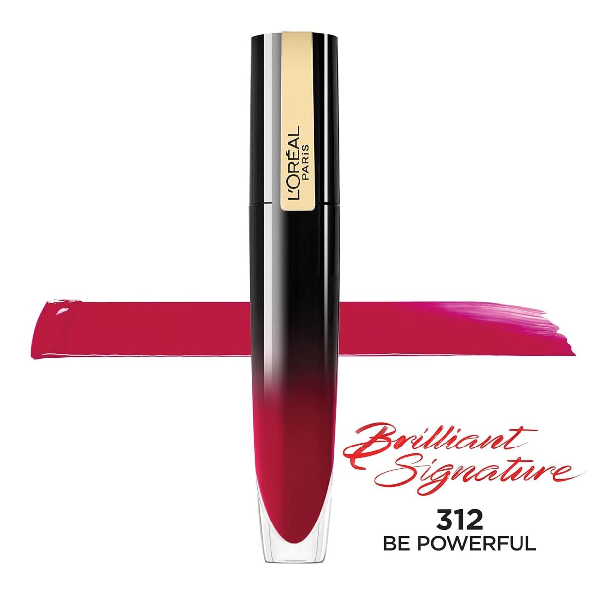 L'Oreal Paris Brilliant Signature Shiny Lip Stain Lipstick, Be Powerful 0.21 Fl Oz. - Image 5