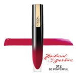 L'Oreal Paris Brilliant Signature Shiny Lip Stain Lipstick, Be Powerful 0.21 Fl Oz. - Image 5