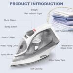 OSTBA 1600W Steam Iron for Clothes with Rapid Heating Nonstick Soleplate, Precise Thermostat Dial, Self-Cleaning, Anti-limescale, Drip Stop Function, 300ml Water Tank Clothes Iron - Image 10