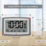 WallarGe Atomic Clock with Outdoor and Indoor Temperature - 12.5 Inch Self-Setting Digital Clock Large Display, Battery Operated Wall Clocks or Desk Clocks for Bedroom, Livingroom, Office - Image 3