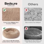 Bedsure Calming Dog Bed Medium Size Dog - Donut Washable Medium Pet Bed, 30 inches Anti-Slip Round Fluffy Plush Faux Fur Cat Bed, Fits up to 45 lbs Pets, Camel - Image 4