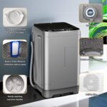 Portable Washing Machine 2.3 Cu. Ft. Full-Automatic Compact Washer Machine for Apartment, 10 Wash Program Small Portable Washer for Dorm, Apartment, RV, Home, Silver - Image 4