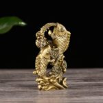 BRABUD Resin Money Fish with Waves Statue Feng Shui Wealth Carp Good Fortune Lucky Figurine Home Office Shop Decoration TQGJBS90 - Image 7
