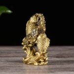 BRABUD Resin Money Fish with Waves Statue Feng Shui Wealth Carp Good Fortune Lucky Figurine Home Office Shop Decoration TQGJBS90 - Image 8