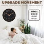 Silent Wall Clock 12 Inch Non-Ticking Wall Clocks Battery Operated for Living Room Decor Modern Wall Clock for Home/Bedroom/Office/Classroom/School/(Rose Gold) - Image 7