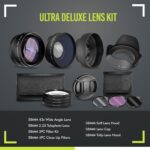 Ultra Deluxe Lens Kit for Canon Rebel T3, T5, T5i, T6, T6i, T7, T7i, EOS 80D, EOS 77D Cameras with Canon EF-S 18-55mm is II Lens - Includes: 7pc 58mm Filter Set + 58mm Wide Angle and Telephoto Lens - Image 3