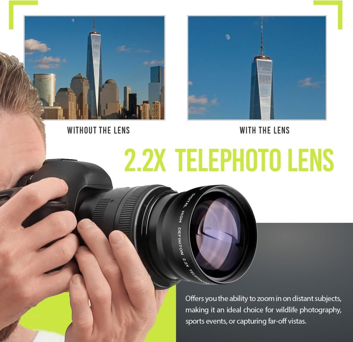 Ultra Deluxe Lens Kit for Canon Rebel T3, T5, T5i, T6, T6i, T7, T7i, EOS 80D, EOS 77D Cameras with Canon EF-S 18-55mm is II Lens - Includes: 7pc 58mm Filter Set + 58mm Wide Angle and Telephoto Lens - Image 7