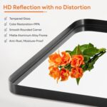 Bathroom Mirror 30x22 Inch Black Metal Framed Rounded Rectangle Vanity Mirror for Wall, Over Sink, Farmhouse, Restroom, Anti-Rust, Modern Decorative, Horizontal or Vertical Hanging - Image 5