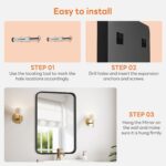 Bathroom Mirror 30x22 Inch Black Metal Framed Rounded Rectangle Vanity Mirror for Wall, Over Sink, Farmhouse, Restroom, Anti-Rust, Modern Decorative, Horizontal or Vertical Hanging - Image 7