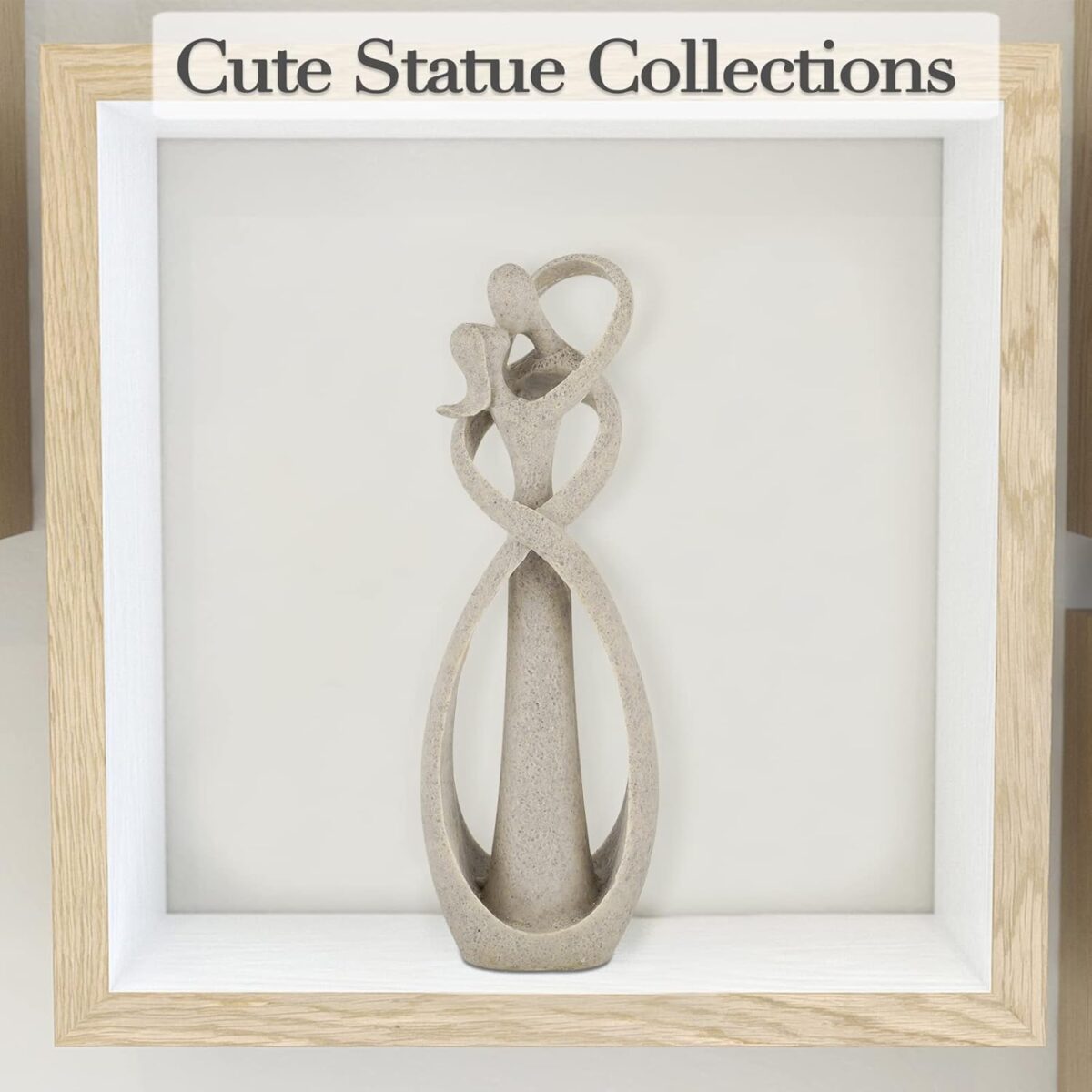 Trycooling Kissing Lovers Statue Abstract Sculpture Resin Statues for Home Decor Modern Home Office Desktop Shelf Bookshelf Decor (Sandstone) - Image 8
