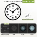 WallarGe Night Light Wall Clock for Bedroom - Silent Lighted up Wall Clock Glow in The Dark, Battery Operated for Living Room/Kitchen, Easy to Read Large Digital Display, 12 Inch - Image 4