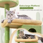 Globlazer S72 Heavy Duty Cactus Cat Tree for Large Cats, Sturdy 72in Maine Coon Cat Tree with 6 Scratching Posts, Hammock - Image 4