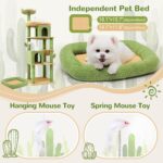 Globlazer S72 Heavy Duty Cactus Cat Tree for Large Cats, Sturdy 72in Maine Coon Cat Tree with 6 Scratching Posts, Hammock - Image 6