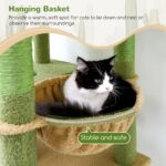 Globlazer S72 Heavy Duty Cactus Cat Tree for Large Cats, Sturdy 72in Maine Coon Cat Tree with 6 Scratching Posts, Hammock - Image 8
