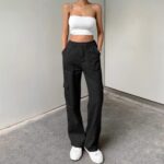 Lepunuo Cargo Pants for Women High Waisted Casual Pants Baggy Stretchy Wide Leg Y2K Streetwear with 6 Pockets - Image 3