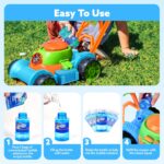 SLOOSH Bubble Lawn Mower Toddler Toys - Pretend Play Bubble Blower Machine Gardening Toy Leak-Proof for Indoor Outdoor Use, Push Toys Preschool Baby Boys Kids Halloween Birthday Gifts (Blue) - Image 7