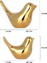 XMGZQ 2 Pcs Gold Decor Accents,Small Animal Statues,Modern Home Decorative, Birds Sculpture, Ornaments for Shelf, Bookshelf, Coffee Table,Knick Knacks Home Decor for Shelves(Gold Bird) - Image 3