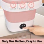Portable Washing Machine, Mini 16L Foldable Washer and Dryer with 3 Modes Deep Cleaning, Upgraded Small Collapsible Laundry for Hotel, Apartment, Home and Travel - Pink - Image 6