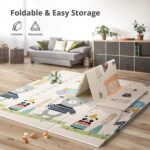 UANLAUO Foldable Baby Play Mat, Extra Large Waterproof Activity Playmats for Babies,Toddlers, Infants, Play & Tummy Time, Foam Baby Mat for Floor with Travel Bag (Bear(59x59x0.4inch)) - Image 8