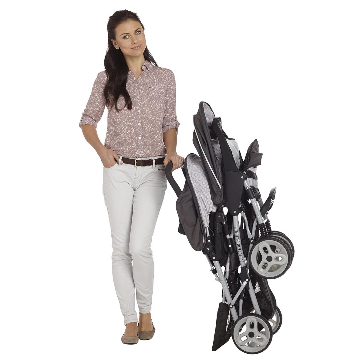 Graco DuoGlider Double Stroller | Lightweight Double Stroller with Tandem Seating, Glacier - Image 9
