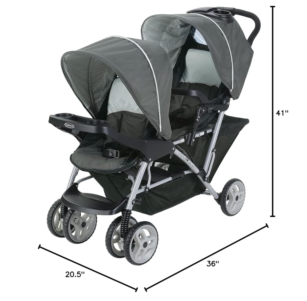 Graco DuoGlider Double Stroller | Lightweight Double Stroller with Tandem Seating, Glacier - Image 14