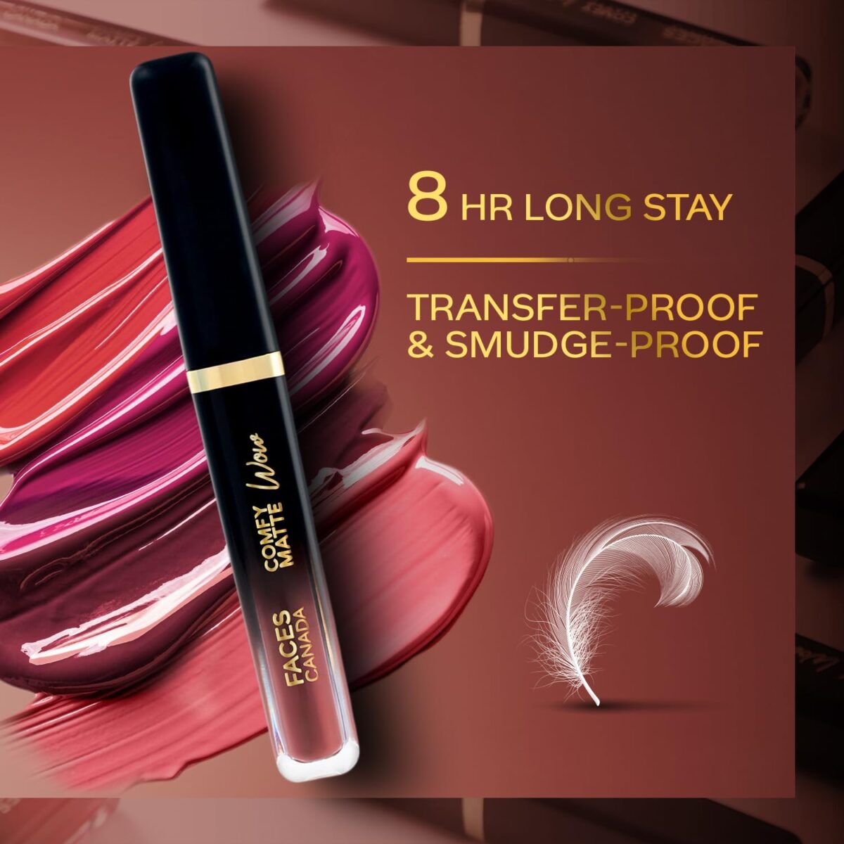 FACESCANADA Comfy Matte Liquid Lipstick - Cocoa Crush 07 | Lightweight, Long Lasting & Smudge Proof Lip Color | Rich Pigment, Hydrating Comfort Wear | Non Drying Matte Finish | 0.12 Fl Oz (3.8ml) - Image 6