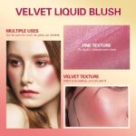 Liquid Blush Stick For Cheeks, Soft Velvet Cream Face Cheek Tint, Natural Matte Pink Red Blush Skin Tint, Waterproof Long Lasting Dewy Makeup, Moisturizing Lightweight Blendable (2#) - Image 7