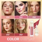 Liquid Blush Stick For Cheeks, Soft Velvet Cream Face Cheek Tint, Natural Matte Pink Red Blush Skin Tint, Waterproof Long Lasting Dewy Makeup, Moisturizing Lightweight Blendable (2#) - Image 10