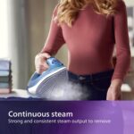 Philips Perfect Care 3000 Series Steam Iron - 1250 W power, 40 g/min continuous steam, 200 g steam boost, 300 ml water tank, blue (DST3031/20) - Image 4