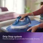 Philips Perfect Care 3000 Series Steam Iron - 1250 W power, 40 g/min continuous steam, 200 g steam boost, 300 ml water tank, blue (DST3031/20) - Image 5