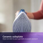 Philips Perfect Care 3000 Series Steam Iron - 1250 W power, 40 g/min continuous steam, 200 g steam boost, 300 ml water tank, blue (DST3031/20) - Image 6