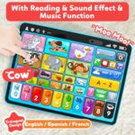 Trilingual Learning Toy Tablet with Music & Sound, Montessori Speech Musical Therapy Toys, Gifts for Boy, Girl, Baby, Toddler, for Age 1, 2, 3 Year Old (12-18 Months) - Image 7