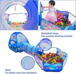 PigPigPen 3 in 1 Kids Play Tent with Tunnel, Ball Pit, Basketball Hoop for Boys & Girls, Toddler Pop Up Playhouse Toy Baby Indoor/Outdoor, Gift Year Old Child (3 Tent) - Image 4