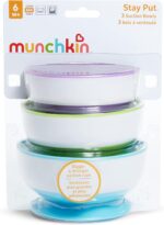 Munchkin Stay Put Suction Bowls for Baby and Toddler, 3 Pack, Blue/Green/Purple - Image 10
