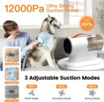 AIRROBO Dog Grooming Vacuum Kit,12000Pa Strong Pet Vacuum for Shedding,Grooming Hai,Quiet,PG100,2L Large Capacity - Image 8
