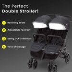 Jeep Destination Ultralight Side x Side Double Stroller, Midnight - Image 4