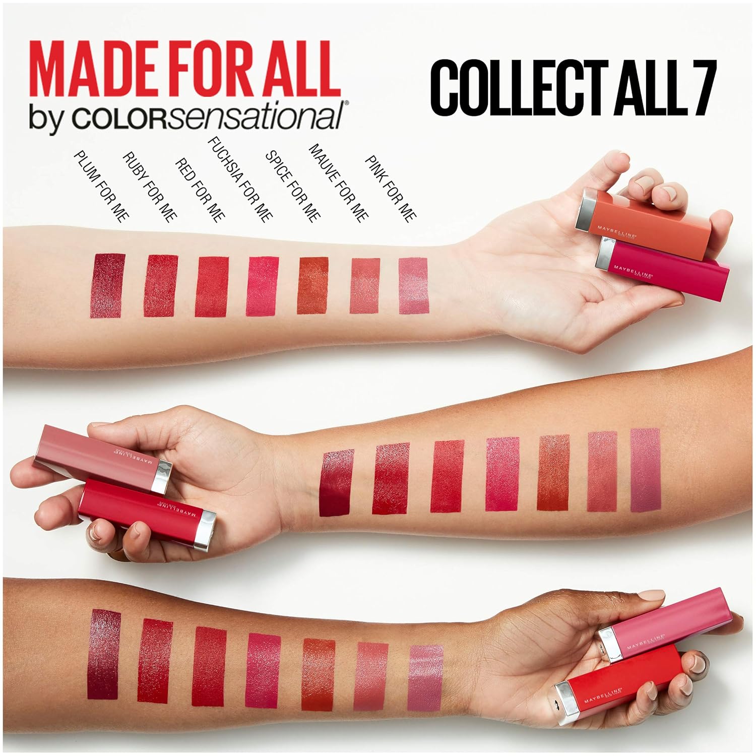 Maybelline Color Sensational Made for All Lipstick, Crisp Lip Color & Hydrating Formula, Ruby For Me, Red, 1 Count - Image 8