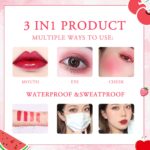 Lip Tint Stain Set, 4 Colors Korean Lip Gloss Waterproof Long Lasting Multi-Use Lip & Cheek Tint, Mini Water Lipstick Lightweight Non-sticky, Matte Finish Lip Color Makeup - Image 5